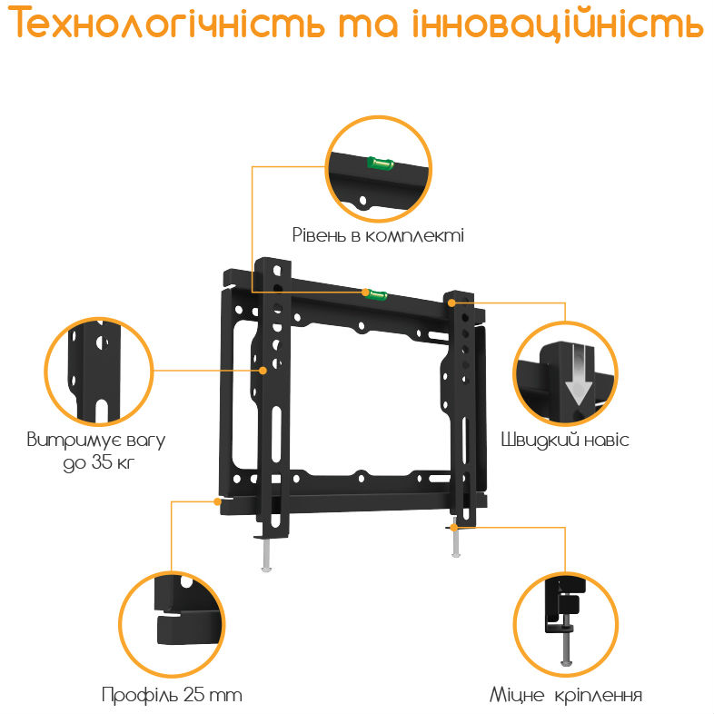 Кронштейн PIKO PTV-F20T Стандарт VESA 75 x 75