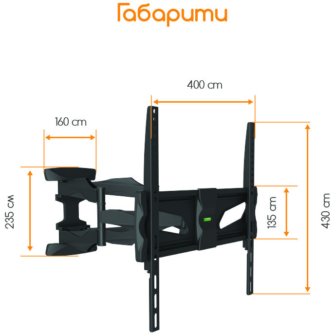 Кронштейн PIKO PTV-3D40 Стандарт VESA 100 Х 100