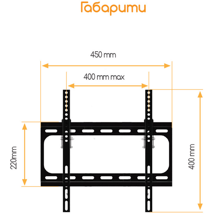 Кронштейн PIKO PTV-F40F Діагональ 26-55