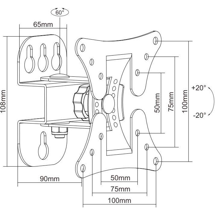 Кронштейн UNIBRACKET BZ 11-11 Конструкция 2 степени свободы