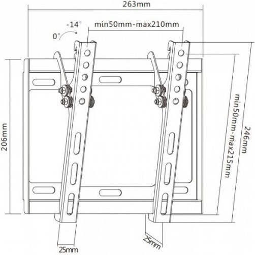 Кронштейн UNIBRACKET BZ 01-21 Стандарт VESA 75 Х 75