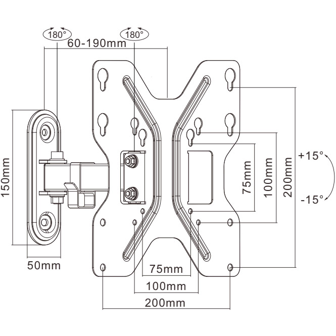 Кронштейн UNIBRACKET BZ 11-22 Конструкция 3 степени свободы