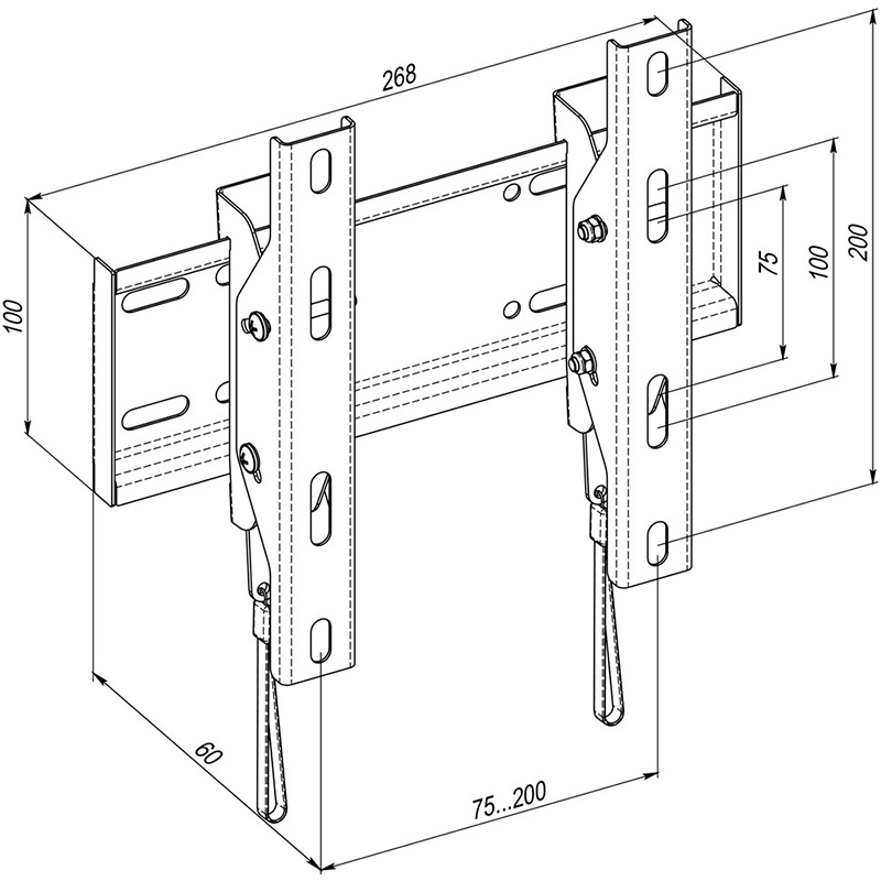 Кронштейн KSL WMO-5121N Стандарт VESA 100 x 200