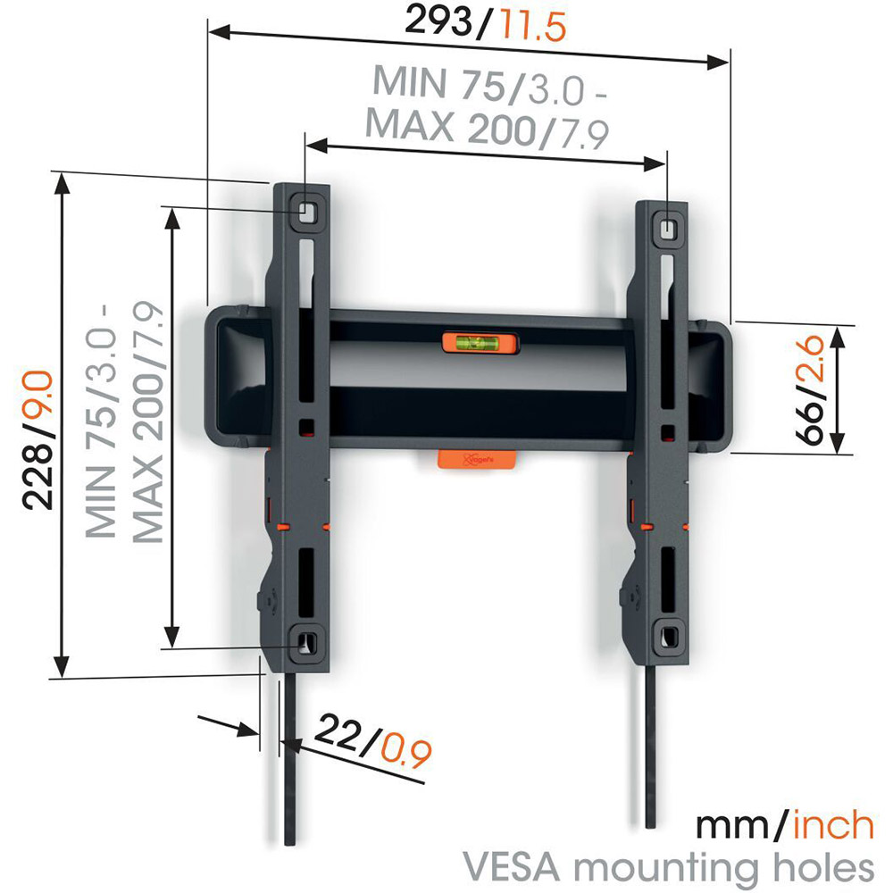 Кронштейн VOGELS TVM 3203 Black Конструкция фиксированная