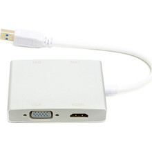 Перехідник POWERPLANT USB 3.0 - HDMI, DVI, VGA, RJ45 (CA912087)