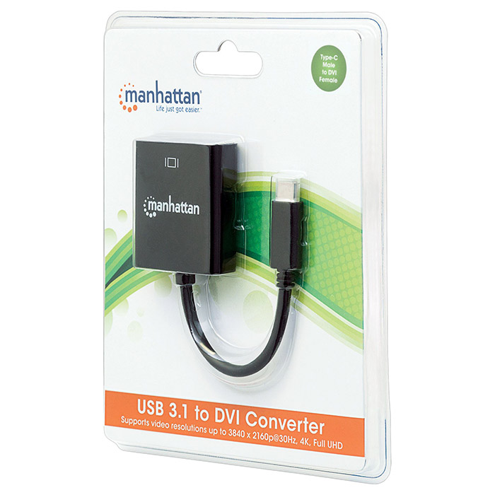 Переходник INTRACOM USB3.1 Type-C - DVI (F) Manhattan (152051) Вид переходник