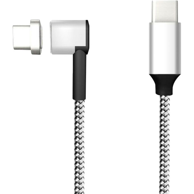 

Кабель XOKO SC-600 USB Type-C - USB Type-C MacBook 87W PD protocol QC 3.0, 4.3A Silver-Black (SC-600a), SC-600 Magnet USB Type-C New MacBook L-Type