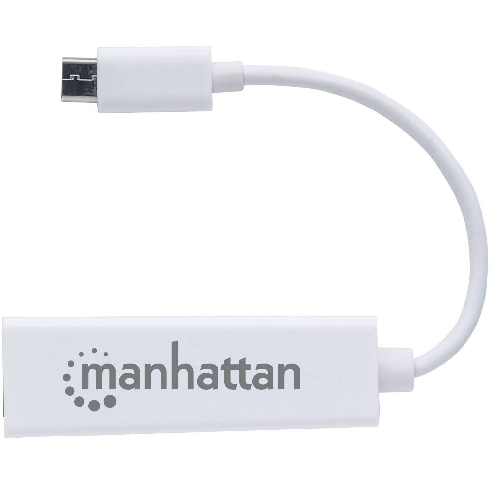 Переходник Manhattan INTRACOM USB Type C - Ethernet RJ45 1000 Mb (507585) Разъем 2 RJ45