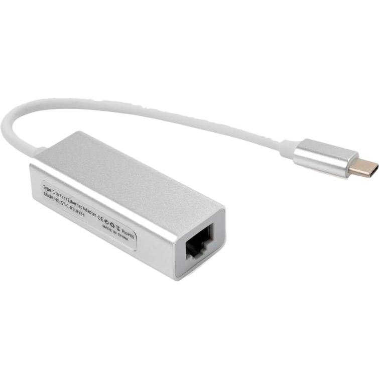 Перехідник VINGA Type-C to Gigabit LAN aluminium (VCPATC2GBLNS) Роз'єм 1 USB тип C (папа)