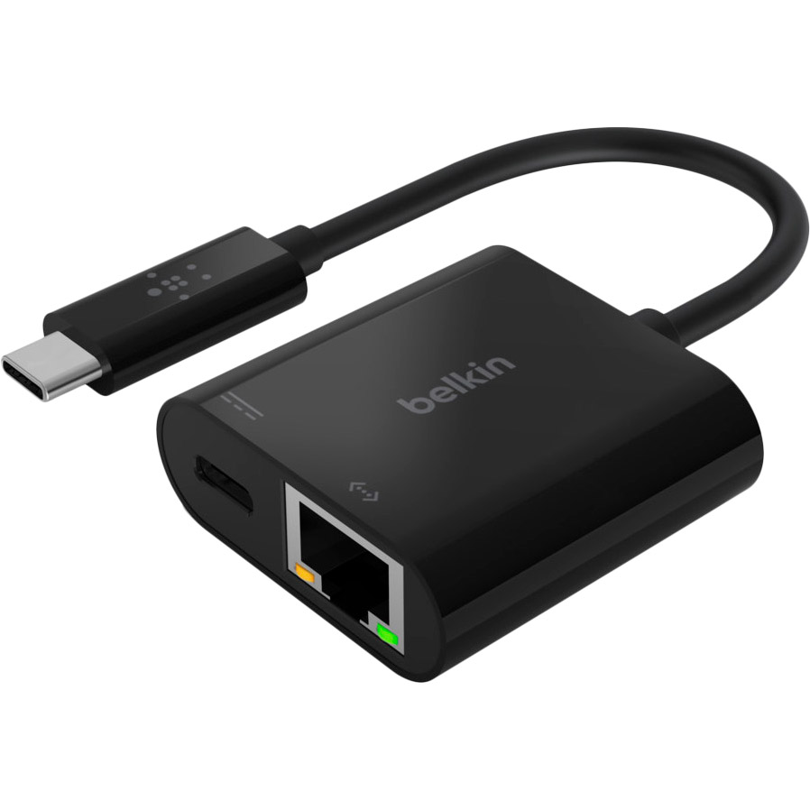 

Кабель BELKIN USB Type-C - Ethernet 60W PD Black (INC001BTBK), USB-C - Ethernet 60W PD, black
