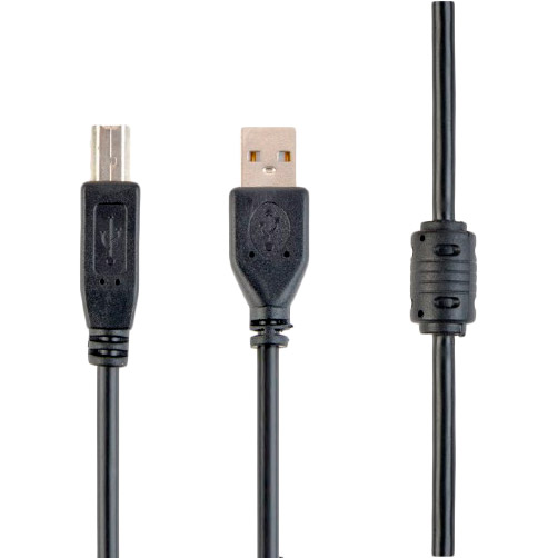 Кабель CABLEXPERT USB 2.0 AM/BM 4.5 м Black CCF-USB2-AMBM-15)