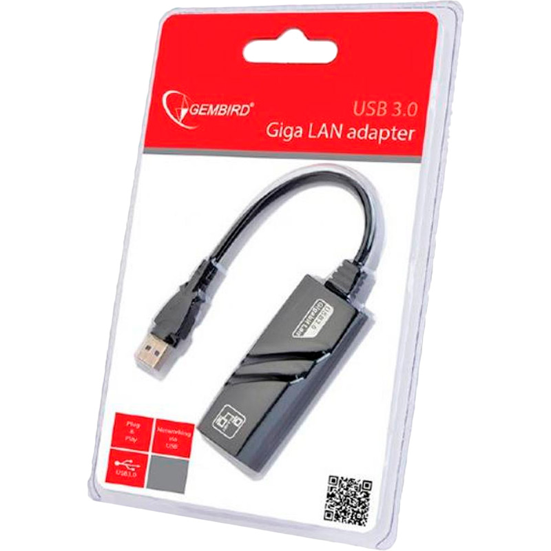 Переходник GEMBIRD USB - RJ45 Black (NIC-U3-02) Вид переходник