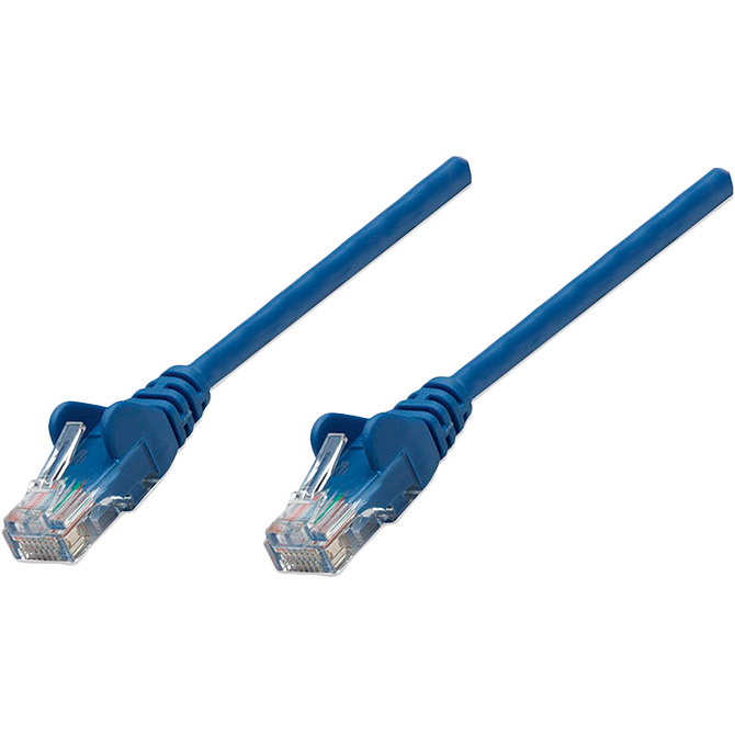 Патч-корд INTELLINET UTP Cat.5e ССА 0.25 м Blue (737357)