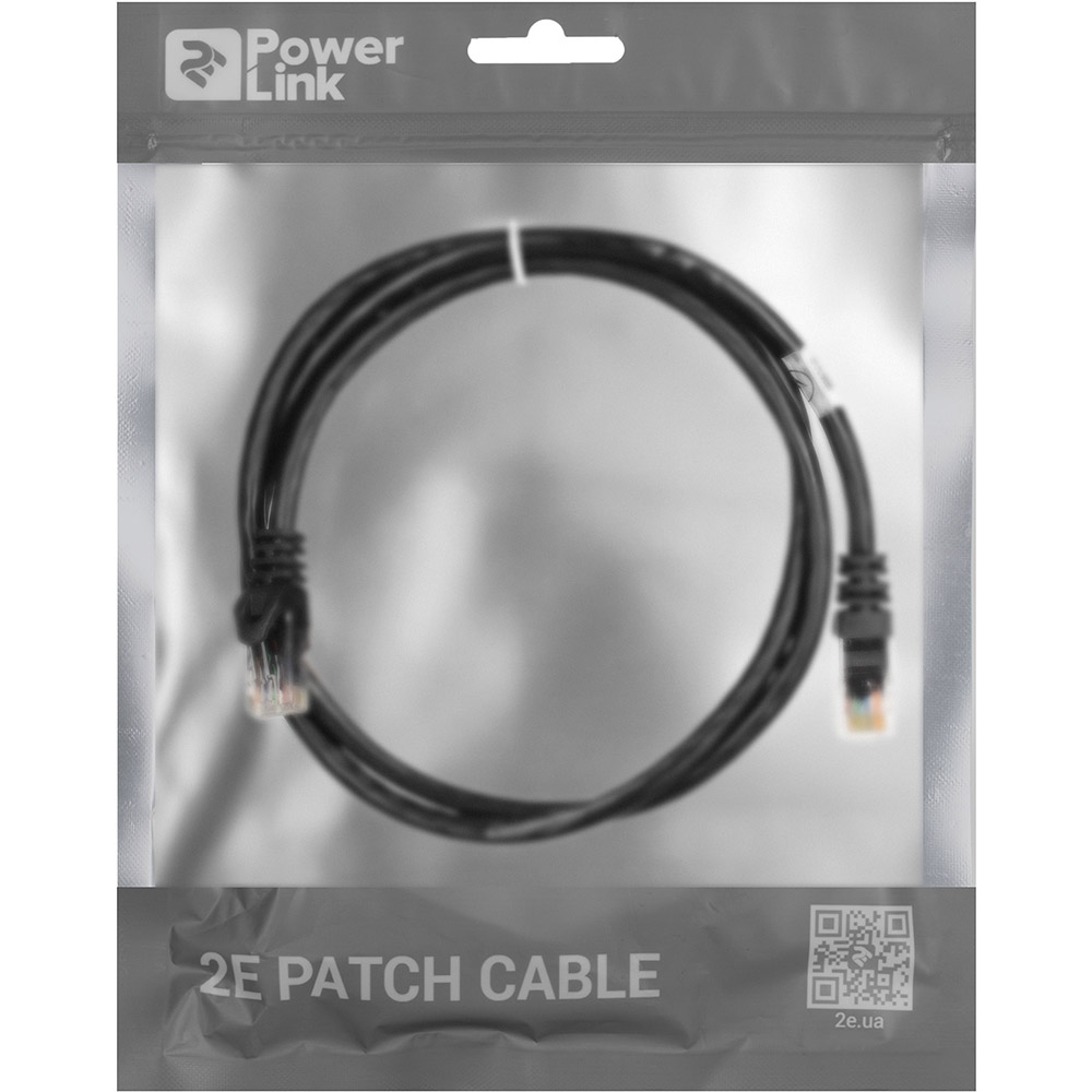 Патч-корд 2E Cat 6 UTP RJ45 26AWG 7/0 16 Cu PVC 1 м Black (2E-PC6COP-100BK) Патч-корд 2E Cat 6 UTP RJ45 26AWG 7/0 16 Cu PVC 1 м Black (2E-PC6COP-100BK) Роз'єм 1 RJ45