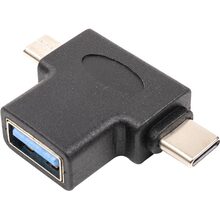 Перехідник PowerPlant USB 3.0 Type-C, microUSB (M) - USB 3.0 OTG AF (CA913121)