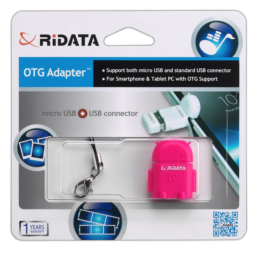 USB адаптер RIDATA USB 2.0 OTG Роз'єм 2 USB micro тип B (папа)