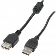 Кабель MAXXTER USB 2.0 AM/AF 1.8 м Феріт (UF-AMAF-6)