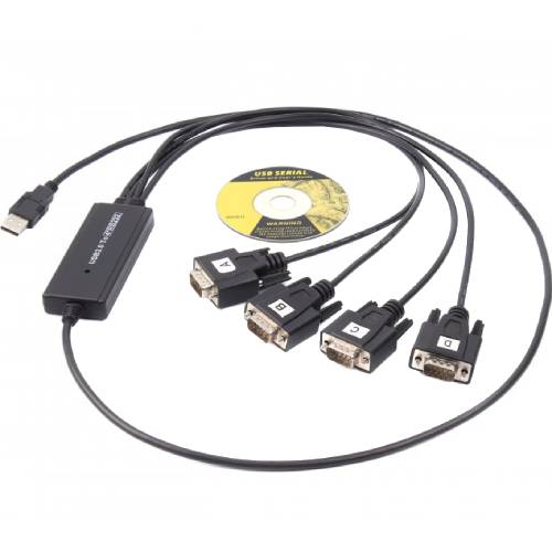 Перехідник VIEWCON USB 2.0 - 4 х COM 9+25pin 1.4 м (VE671) Вид перехідник