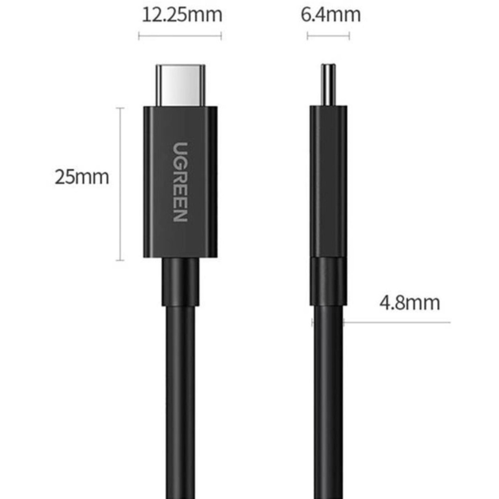 Кабель UGREEN USB 4.0 Thunderbolt Type-C M-M 0.8 м Black (US501) Длина 0.8