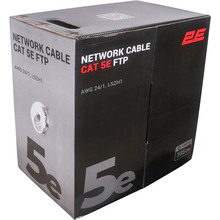 Кабель 2E CAT 5e FTP 305 м AWG 23/1 LSZH-1 Grey (2E-CBL5EFTP-LSZH1-GRY)