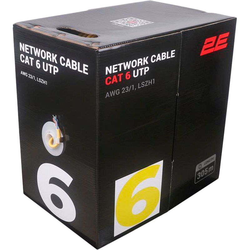 Кабель 2E CAT 6 FTP 305 м AWG 23/1 LSZH-1 Yellow (2E-CBL6EUTP-LSZH1-YLW) Кабель 2E CAT 6 FTP 305 м AWG 23/1 LSZH-1 Yellow (2E-CBL6EUTP-LSZH1-YLW)
