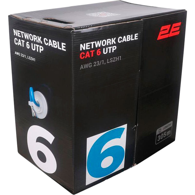 Кабель 2E CAT 6 FTP 305 м AWG 23/1 LSZH-1 Blue (2E-CBL6EUTP-LSZH1-BLU) Кабель 2E CAT 6 FTP 305 м AWG 23/1 LSZH-1 Blue (2E-CBL6EUTP-LSZH1-BLU)