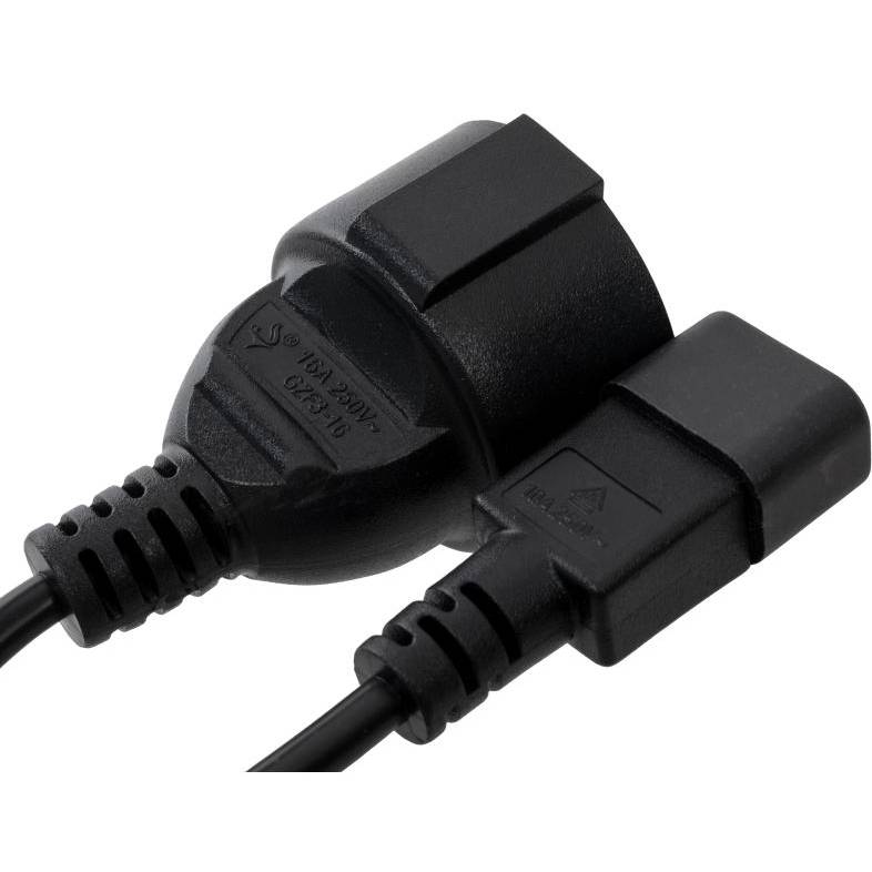 Кабель питания VINGA C14 M to Schuko F 0.75mm2 Copper (VPCC14S75C) Разъем 1 C14 (папа)