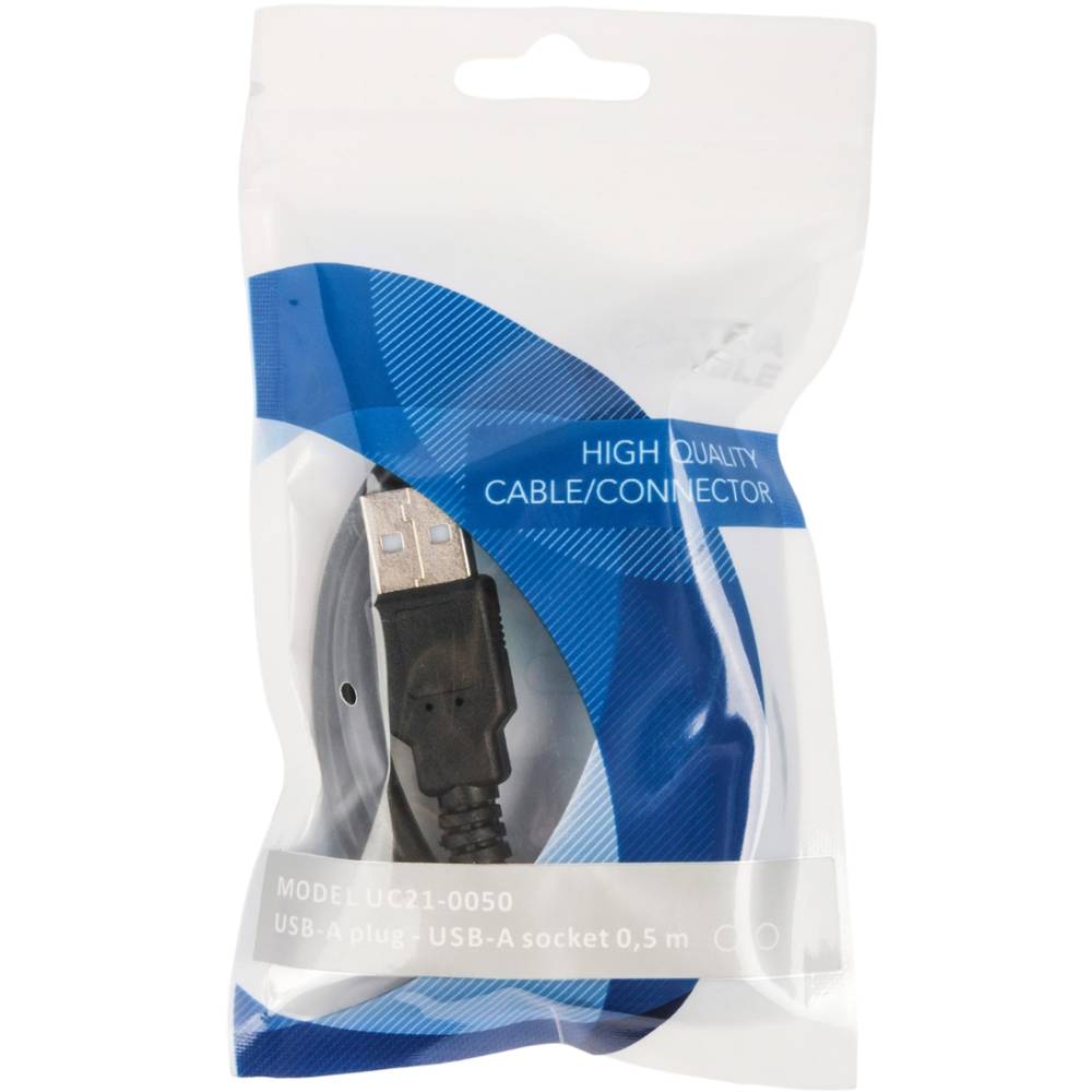 Кабель ULTRA USB 2.0 AF - AM 0.5 м (UC21-0050) Разъем 1 USB тип А (мама)