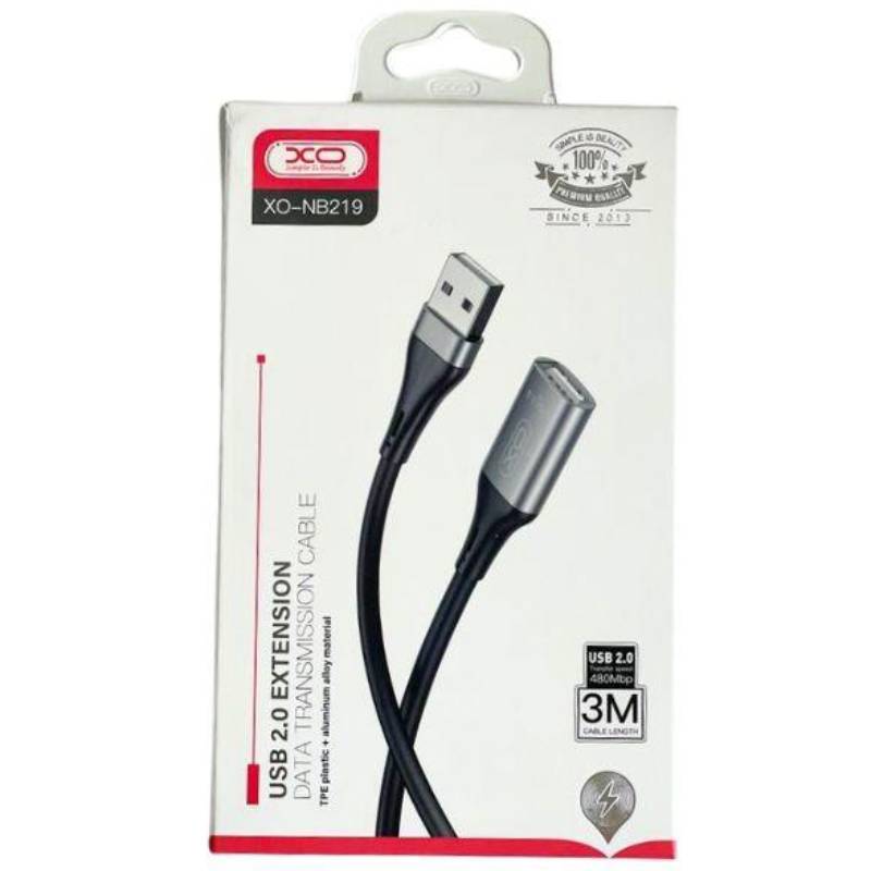 Кабель XO USB A - USB A NB219 2.0 3m (NB219-USB A-3m) Разъем 1 USB тип А (папа)