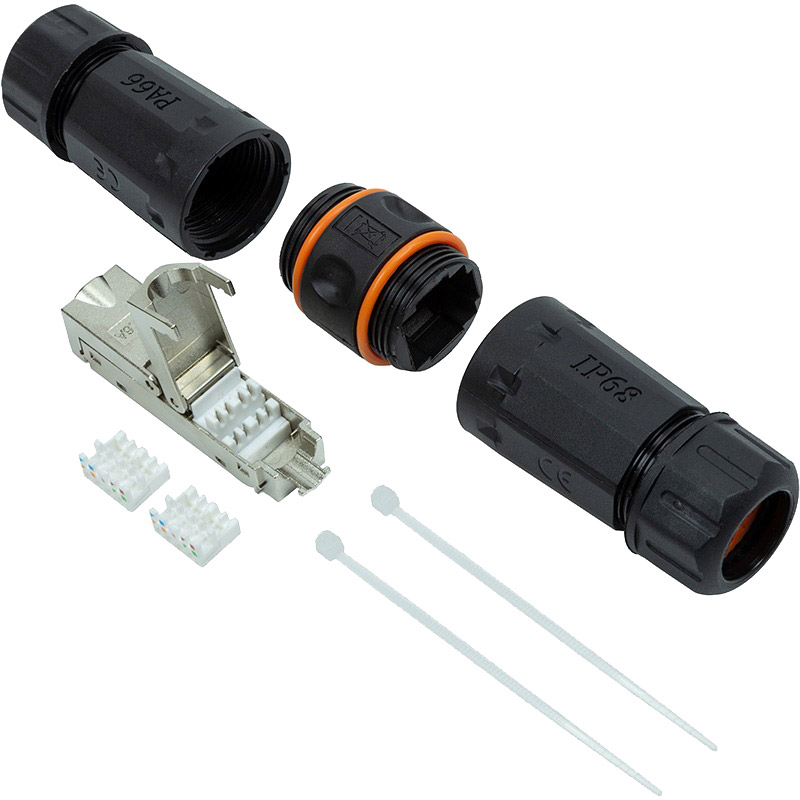 Коннектор POWERPLANT RJ45 UTP CAT6A IP68 (TV992133) Вид коннектор