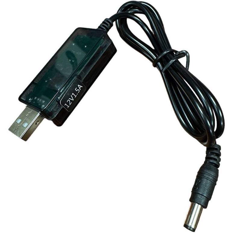 Кабель XOKO USB-DC 5.5х2.5мм 5-12V 1.5A 83см Black (DC-5-12-1.5A) Вид кабель