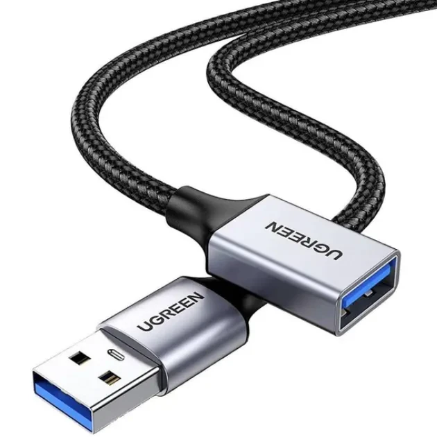 Перехідник UGREEN US115 USB-A - USB 3.0 0.5m Gray (90403193) Роз'єм 1 USB тип А (мама)