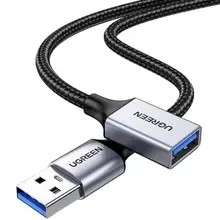 Перехідник UGREEN US115 USB-A - USB 3.0 0.5m Gray (90403193)