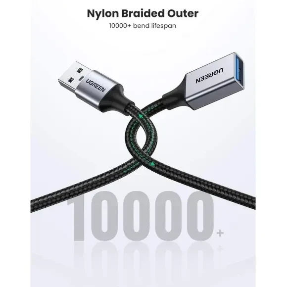 Переходник UGREEN US115 USB-A - USB 3.0 0.5m Gray (90403193) Длина 0.5