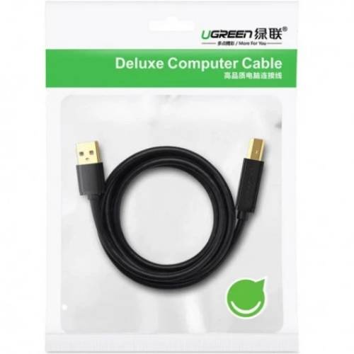 Кабель UGREEN US135 USB-A 2.0 - USB-B 2.0 Cable 1 m Black 20846 (90402020) Роз'єм 1 USB тип А (папа)