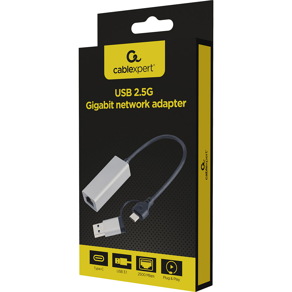 Переходник CABLEXPERT USB/Type-C - Ethernet (A-USB3AC-LAN2G-01) Вид переходник