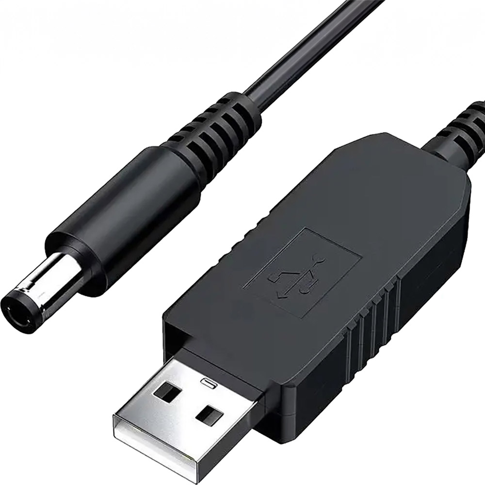 Кабель DC-POWER для роутера USB to DC 5.5 х 2.1 мм 12V 1А Black (39134) Вид кабель