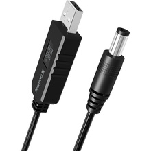 Кабель COLORWAY для роутера 12V (USB-DC 5.5х2.5mm) 1 м Black (CW-CBUD067-BK)