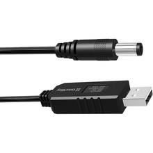 Кабель COLORWAY для роутера 12V (USB-DC 5.5х2.5mm) 1 м Black (CW-CBUD067-BK)