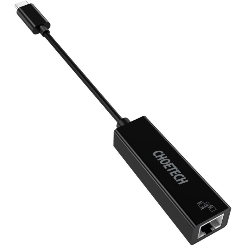 Переходник CHOETECH USB 3.1 Type-C - Ethernet RJ45 1000Mb 0.15 м (HUB-R01-BK) Вид переходник