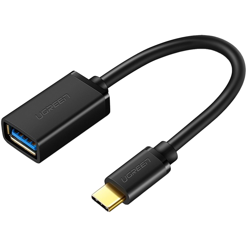 Переходник UGREEN US154 USB Type-C - USB 3.0 OTG 10 cm Black (90402188)