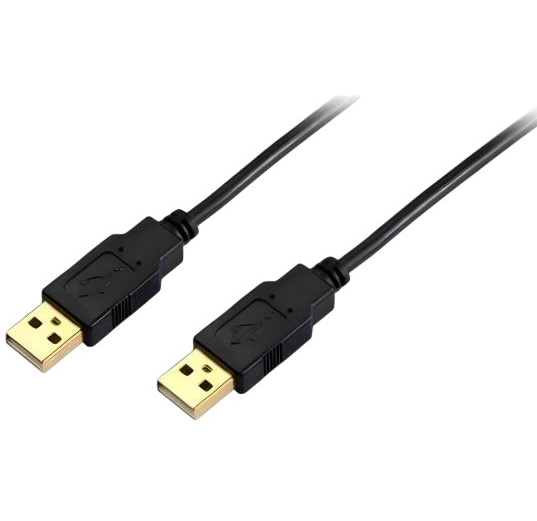 Кабель POWERPLANT USB 2.0 AM – AM, 1.5 м Black (KD00AS1214)