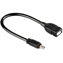 Кабель POWERPLANT OTG USB 2.0 AF – Mini, 0.5 м Black (KD00AS1235)