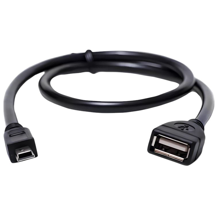 Кабель POWERPLANT OTG USB 2.0 AF – Mini, 0.5 м Black (KD00AS1235) Вид кабель