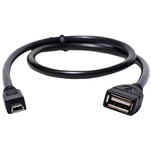 Кабель POWERPLANT OTG USB 2.0 AF – Mini, 0.5 м Black (KD00AS1235)