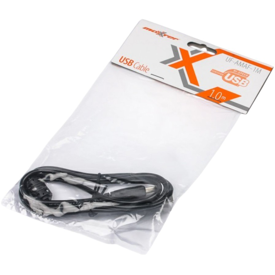 Кабель-подовжувач MAXXTRO USB 2.0 AM - AF, 1 м (UF-AMAF-1m) Додатково Ферритовий фільтр