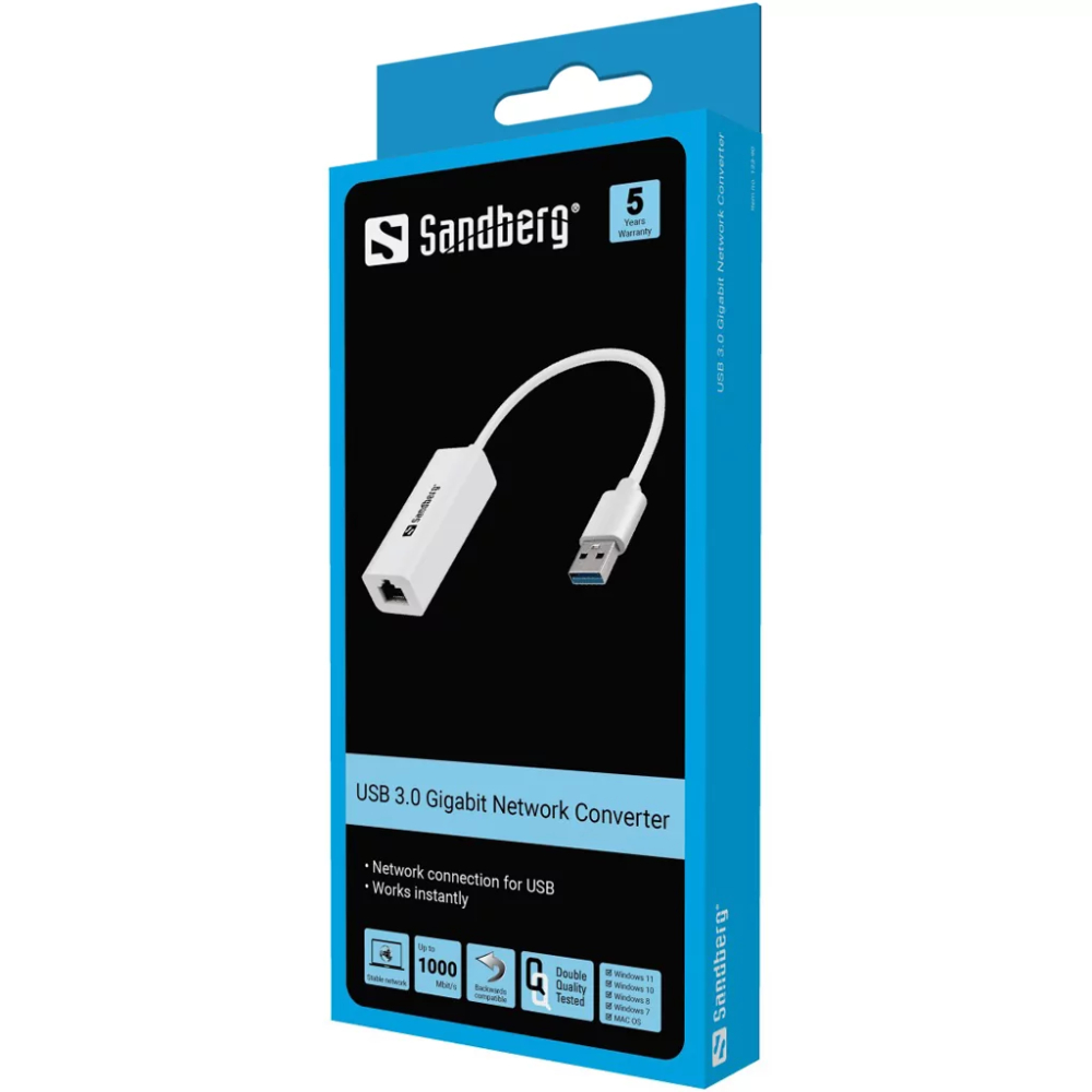 Переходник SANDBERG USB 3.0 - RJ45 White (133-90) Вид переходник