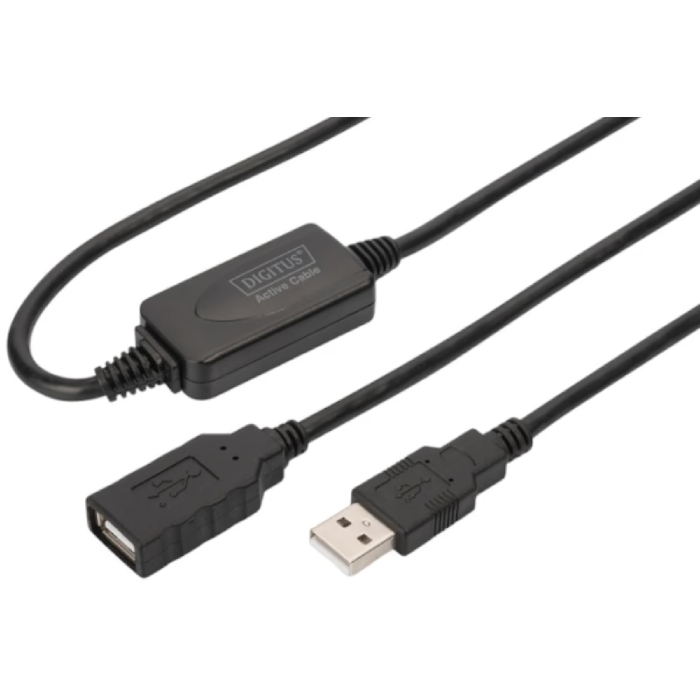 Дата-кабель DIGITUS Active USB 2.0 A/M-A/F 15 м Black (DA-73101)