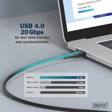 Кабель DIGITUS USB-C to USB-C USB 4.0 Gen2 Black (AK-300344-020-S)