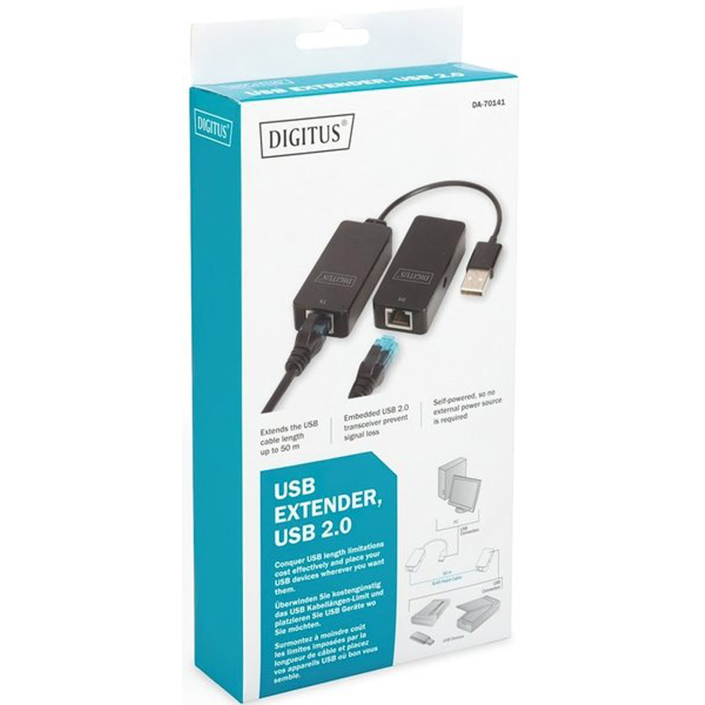 Переходник DIGITUS USB 2.0 - UTP Cat5 Black (DA-70141) Вид переходник